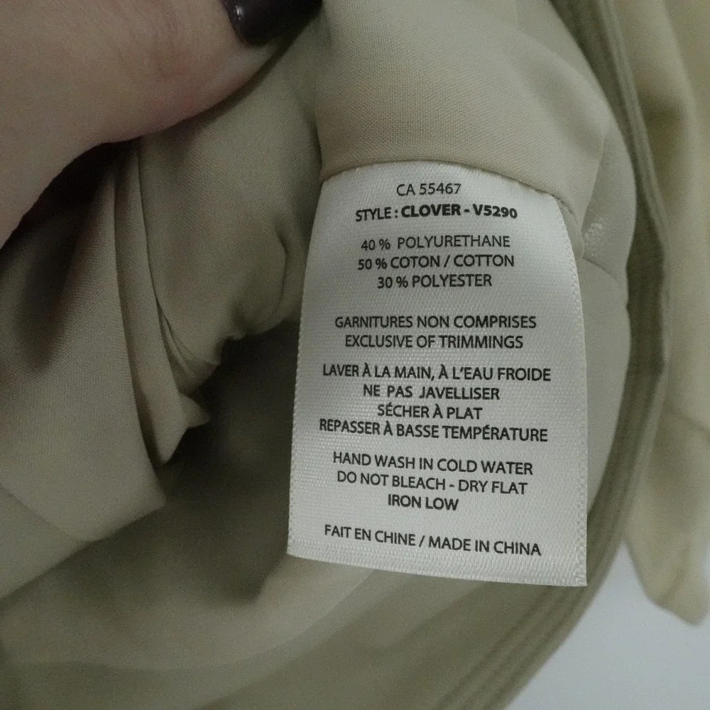 Melissa Nepton Clover Jacket Womens M Khaki Beige Faux‎ Leather Puff Sleeve Moto